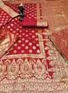 Red Colour FVD Wedding Wear Banarasi Silk Heavy Pallu Saree 01